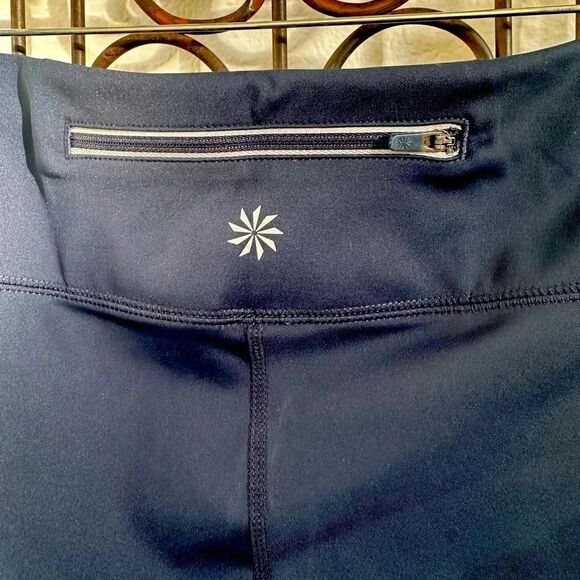 Athleta Electro Ankle Tight Size L. Vibrant Cobalt Blue Mesh Panel. NWT - Picture 3 of 7